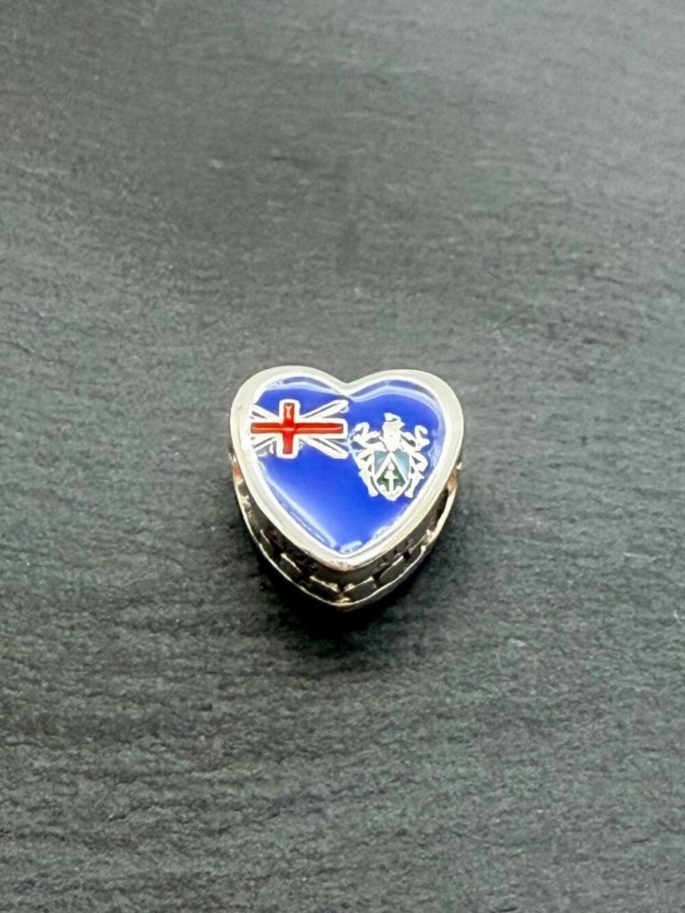 Pandora Pitcairn Islands Flag Heart Charm Sterling Silver Jewelry